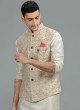 Wedding Wear Weaving Nehru Jacket Set